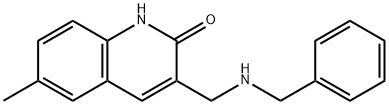 3-(BENZYLAMINO-METHYL)-6-METHYL-1H-QUINOLIN-2-ONE 结构式