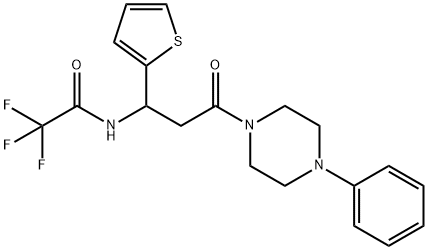 2,2,2-TRIFLUORO-N-[3-OXO-3-(4-PHENYLPIPERAZINO)-1-(2-THIENYL)PROPYL]ACETAMIDE 结构式
