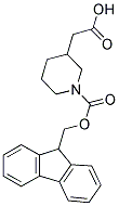 2-(1-((9H-芴-9-基)甲氧基)羰基)哌啶-3-基)乙酸 结构式