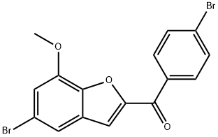 (5-BROMO-7-METHOXY-1-BENZOFURAN-2-YL)(4-BROMOPHENYL)METHANONE 结构式