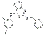 2-(BENZYLSULFANYL)-4-(2,4-DIFLUOROPHENOXY)THIENO[3,2-D]PYRIMIDINE 结构式