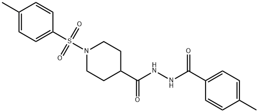 N'-(4-甲基苯甲酰基)-1-甲苯磺酰基哌啶-4-碳酰肼 结构式