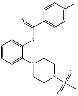 4-FLUORO-N-(2-[4-(METHYLSULFONYL)PIPERAZINO]PHENYL)BENZENECARBOXAMIDE 结构式