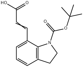 7-(2-CARBOXY-VINYL)-2,3-DIHYDRO-INDOLE-1-CARBOXYLIC ACID TERT-BUTYL ESTER 结构式