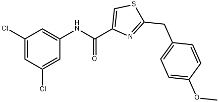 N-(3,5-DICHLOROPHENYL)-2-(4-METHOXYBENZYL)-1,3-THIAZOLE-4-CARBOXAMIDE 结构式