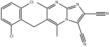 6-(2,6-DICHLOROBENZYL)-5,7-DIMETHYLIMIDAZO[1,2-A]PYRIMIDINE-2,3-DICARBONITRILE 结构式