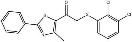 2-[(2,3-DICHLOROPHENYL)SULFANYL]-1-(4-METHYL-2-PHENYL-1,3-THIAZOL-5-YL)-1-ETHANONE 结构式