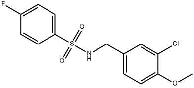 N-(3-CHLORO-4-METHOXYBENZYL)-4-FLUOROBENZENESULFONAMIDE 结构式