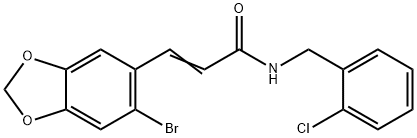(E)-3-(6-BROMO-1,3-BENZODIOXOL-5-YL)-N-(2-CHLOROBENZYL)-2-PROPENAMIDE 结构式
