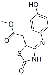 Methyl ((4E)-4-[(4-hydroxyphenyl)imino]-2-oxo-1,3-thiazolidin-5-yl)acetate 结构式
