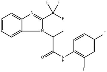 N-(2,4-DIFLUOROPHENYL)-2-[2-(TRIFLUOROMETHYL)-1H-1,3-BENZIMIDAZOL-1-YL]PROPANAMIDE 结构式
