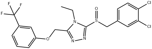 3,4-DICHLOROBENZYL 4-ETHYL-5-([3-(TRIFLUOROMETHYL)PHENOXY]METHYL)-4H-1,2,4-TRIAZOL-3-YL SULFOXIDE 结构式