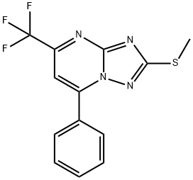 2-(Methylsulfanyl)-7-phenyl-5-(trifluoromethyl)[1,2,4]triazolo[1,5-a]pyrimidine 结构式