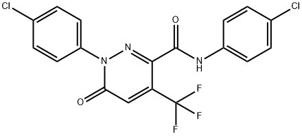 N,1-BIS(4-CHLOROPHENYL)-6-OXO-4-(TRIFLUOROMETHYL)-1,6-DIHYDRO-3-PYRIDAZINECARBOXAMIDE 结构式