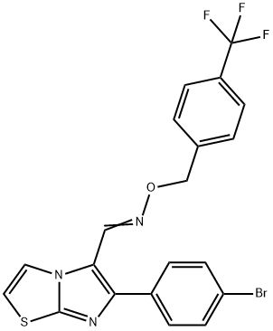 6-(4-BROMOPHENYL)IMIDAZO[2,1-B][1,3]THIAZOLE-5-CARBALDEHYDE O-[4-(TRIFLUOROMETHYL)BENZYL]OXIME 结构式