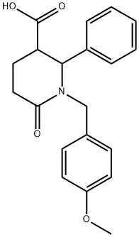 1-(4-METHOXYBENZYL)-6-OXO-2-PHENYL-3-PIPERIDINECARBOXYLIC ACID 结构式