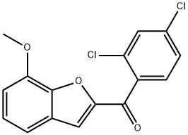 (2,4-DICHLOROPHENYL)(7-METHOXY-1-BENZOFURAN-2-YL)METHANONE 结构式