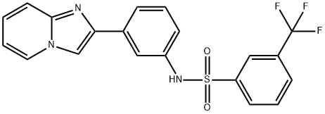 N-(3-IMIDAZO[1,2-A]PYRIDIN-2-YLPHENYL)-3-(TRIFLUOROMETHYL)BENZENESULFONAMIDE 结构式