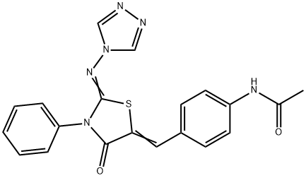 N-(4-([4-OXO-3-PHENYL-2-(4H-1,2,4-TRIAZOL-4-YLIMINO)-1,3-THIAZOLAN-5-YLIDEN]METHYL)PHENYL)ACETAMIDE 结构式