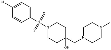 1-[(4-CHLOROPHENYL)SULFONYL]-4-[(4-METHYLPIPERAZINO)METHYL]-4-PIPERIDINOL 结构式