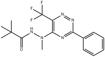 N',2,2-TRIMETHYL-N'-[3-PHENYL-6-(TRIFLUOROMETHYL)-1,2,4-TRIAZIN-5-YL]PROPANOHYDRAZIDE 结构式