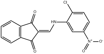 2-(((2-CHLORO-5-NITROPHENYL)AMINO)METHYLENE)INDANE-1,3-DIONE 结构式