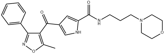 4-[(5-METHYL-3-PHENYL-4-ISOXAZOLYL)CARBONYL]-N-(3-MORPHOLINOPROPYL)-1H-PYRROLE-2-CARBOXAMIDE 结构式