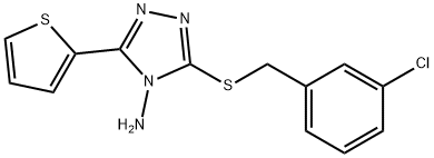 3-[(3-Chlorobenzyl)sulfanyl]-5-(2-thienyl)-4H-1,2,4-triazol-4-amine 结构式