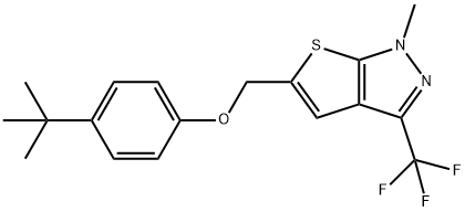 4-(TERT-BUTYL)PHENYL [1-METHYL-3-(TRIFLUOROMETHYL)-1H-THIENO[2,3-C]PYRAZOL-5-YL]METHYL ETHER 结构式