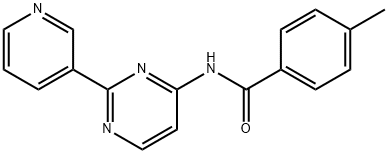 4-METHYL-N-[2-(3-PYRIDINYL)-4-PYRIMIDINYL]BENZENECARBOXAMIDE 结构式