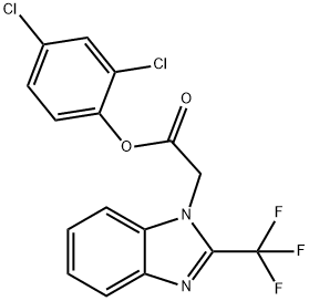 2,4-DICHLOROPHENYL 2-[2-(TRIFLUOROMETHYL)-1H-1,3-BENZIMIDAZOL-1-YL]ACETATE 结构式