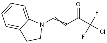 (E)-1-Chloro-4-(2,3-dihydro-1H-indol-1-yl)-1,1-difluoro-3-buten-2-one 结构式