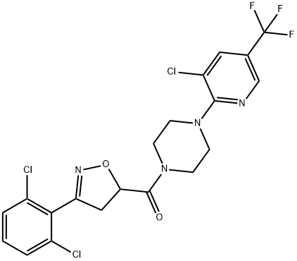 (4-[3-Chloro-5-(trifluoromethyl)-2-pyridinyl]piperazino)[3-(2,6-dichlorophenyl)-4,5-dihydro-5-isoxazolyl]methanone 结构式
