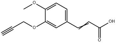 (E)-3-(4-甲氧基-3-(丙-2-炔-1-基氧基)苯基)丙烯酸 结构式