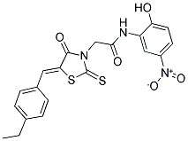 2-[(5Z)-5-(4-ETHYLBENZYLIDENE)-4-OXO-2-THIOXO-1,3-THIAZOLIDIN-3-YL]-N-(2-HYDROXY-5-NITROPHENYL)ACETAMIDE 结构式