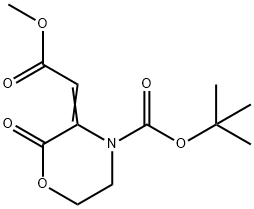 TERT-BUTYL 3-[(Z)-2-METHOXY-2-OXOETHYLIDENE]-2-OXO-4-MORPHOLINECARBOXYLATE 结构式