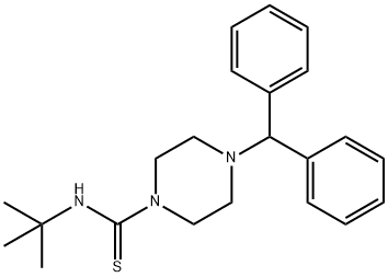 N-(1,1-二甲基乙基)-4-(二苯甲基)-1-哌嗪硫代甲酰胺 结构式