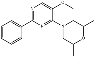 4-(2,6-DIMETHYLMORPHOLINO)-2-PHENYL-5-PYRIMIDINYL METHYL ETHER 结构式