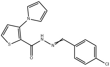 N'-[(Z)-(4-CHLOROPHENYL)METHYLIDENE]-3-(1H-PYRROL-1-YL)-2-THIOPHENECARBOHYDRAZIDE 结构式