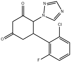 5-(2-CHLORO-6-FLUOROPHENYL)-4-(1H-1,2,4-TRIAZOL-1-YL)-1,3-CYCLOHEXANEDIONE 结构式