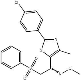 1-[2-(4-CHLOROPHENYL)-4-METHYL-1,3-THIAZOL-5-YL]-2-(PHENYLSULFONYL)-1-ETHANONE O-METHYLOXIME 结构式