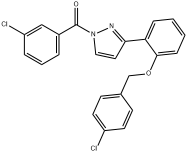 (3-(2-[(4-CHLOROBENZYL)OXY]PHENYL)-1H-PYRAZOL-1-YL)(3-CHLOROPHENYL)METHANONE 结构式