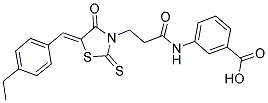 3-((3-[(5Z)-5-(4-ETHYLBENZYLIDENE)-4-OXO-2-THIOXO-1,3-THIAZOLIDIN-3-YL]PROPANOYL)AMINO)BENZOIC ACID 结构式