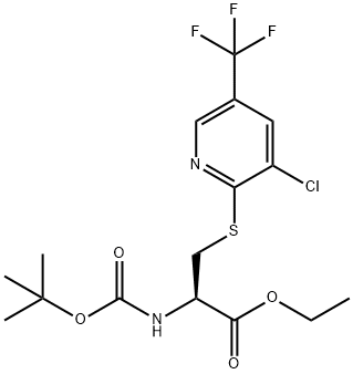 ETHYL 2-[(TERT-BUTOXYCARBONYL)AMINO]-3-([3-CHLORO-5-(TRIFLUOROMETHYL)-2-PYRIDINYL]SULFANYL)PROPANOATE 结构式