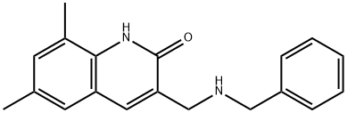 3-(BENZYLAMINO-METHYL)-6,8-DIMETHYL-1H-QUINOLIN-2-ONE 结构式