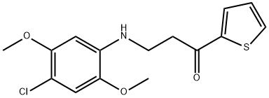 3-(4-CHLORO-2,5-DIMETHOXYANILINO)-1-(2-THIENYL)-1-PROPANONE 结构式