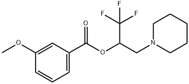 2,2,2-TRIFLUORO-1-(PIPERIDINOMETHYL)ETHYL 3-METHOXYBENZENECARBOXYLATE 结构式
