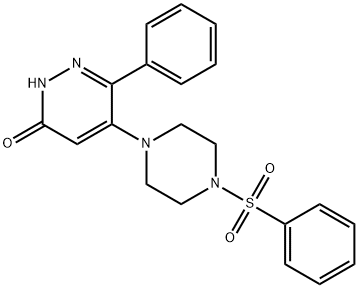 6-苯基-5-(4-(苯基磺酰基)哌嗪-1-基)哒嗪-3(2H)-酮 结构式