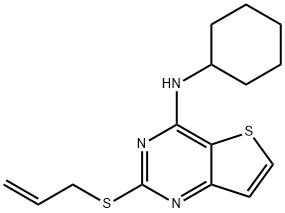 2-(ALLYLSULFANYL)-N-CYCLOHEXYLTHIENO[3,2-D]PYRIMIDIN-4-AMINE 结构式
