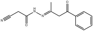 2-CYANO-N'-[(E)-1-METHYL-3-OXO-3-PHENYLPROPYLIDENE]ACETOHYDRAZIDE 结构式